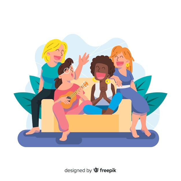 Free Vector interracial group of women