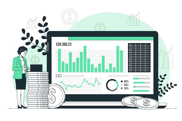 Free Vector investment data concept illustration