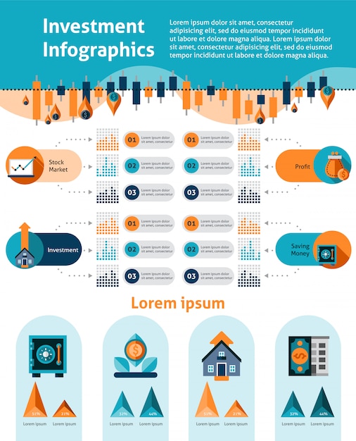 Free Vector investment infographics set