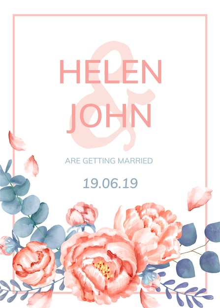 Invitation card with a floral theme