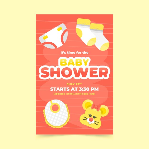 Invitation template baby girl shower