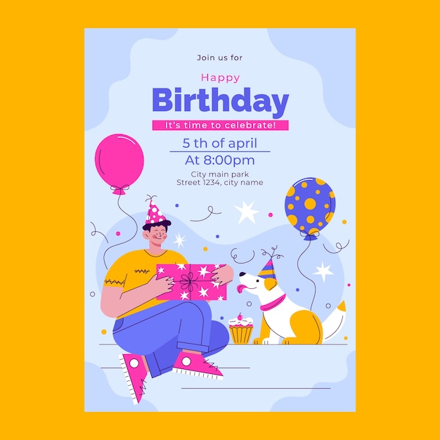 Invitation template for birthday party celebration