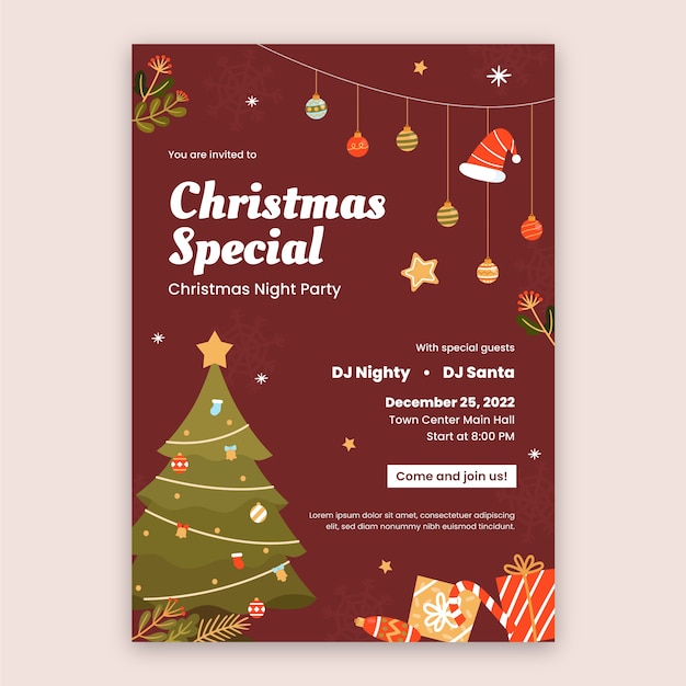 Invitation template for christmas season celebration