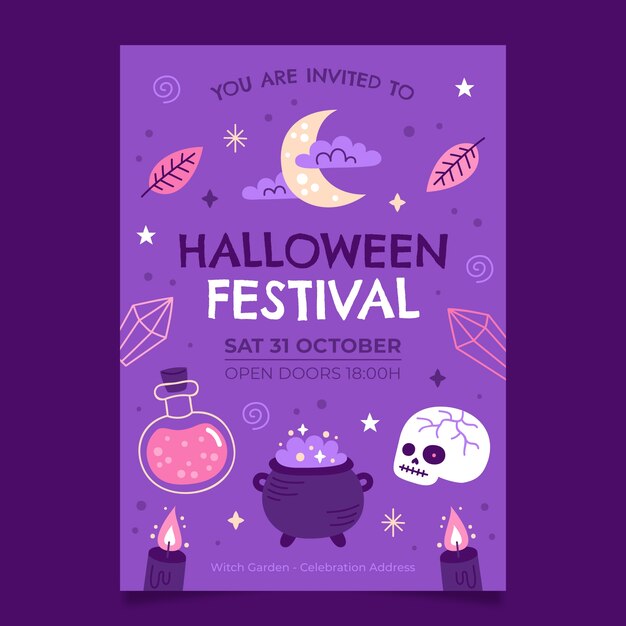 Invitation template for halloween celebration