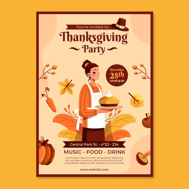 Invitation template for thanksgiving celebration