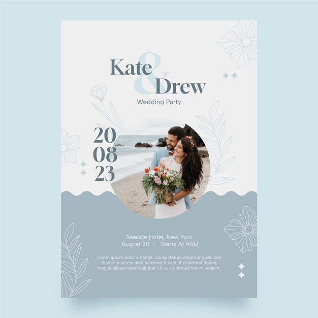 Invitation template for wedding celebration