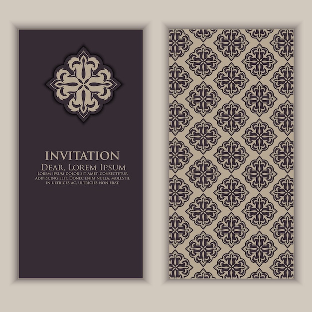 Free Vector invitation template with arabic decorative elements