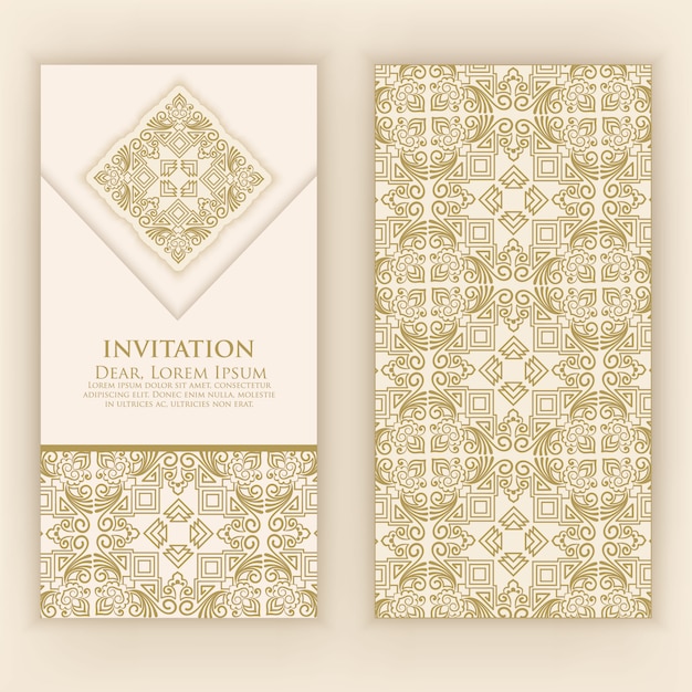 invitation template with golden details