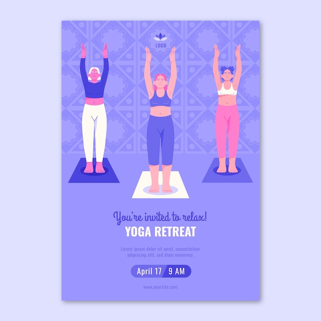 Invitation template for yoga retreat and meditation centre