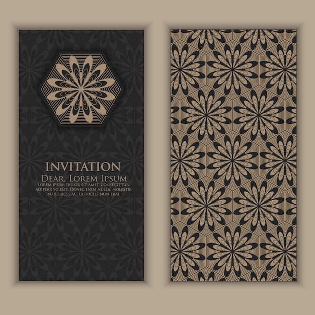 Invitation with ethnic arabesque elements