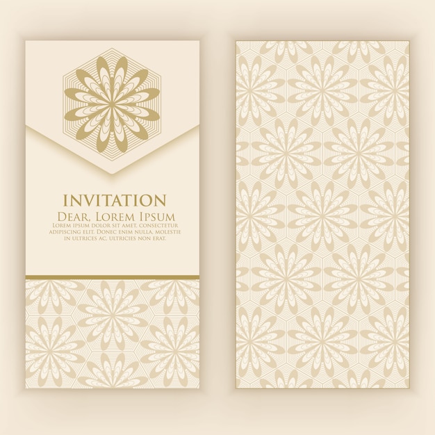 Invitation with ethnic arabesque elements