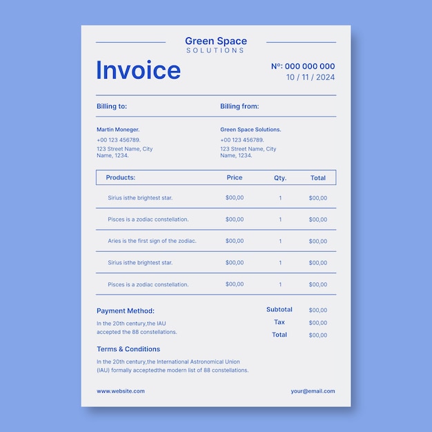 Invoice template design