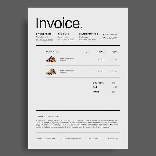 Free Vector invoice template design