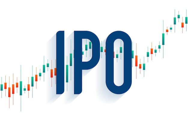 Free Vector ipo share market concept background with financial chart