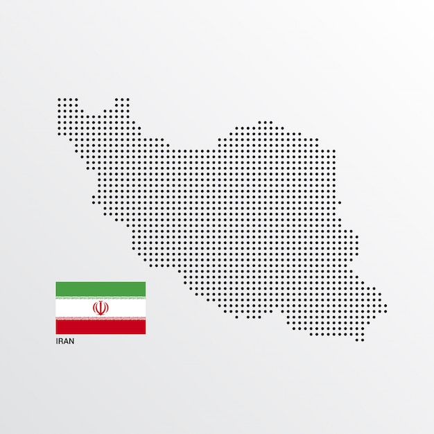 Free Vector iran map design with flag and light background vector 