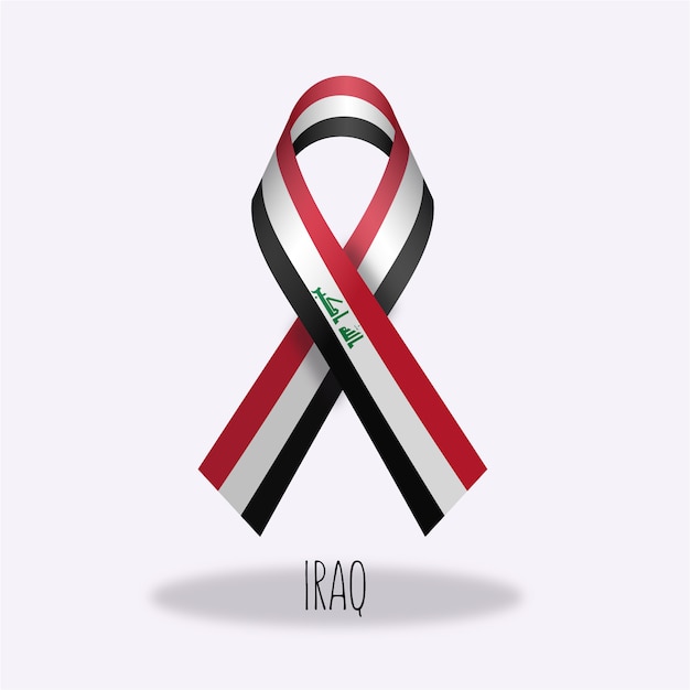 Free Vector iraq flag ribbon design