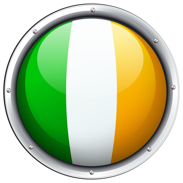 Ireland flag on round badge