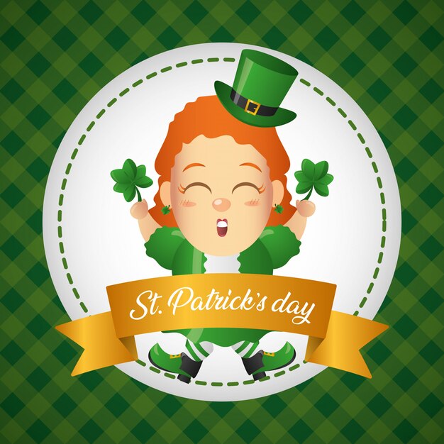 Free Vector irish leprechaun greeting card, st patricks day