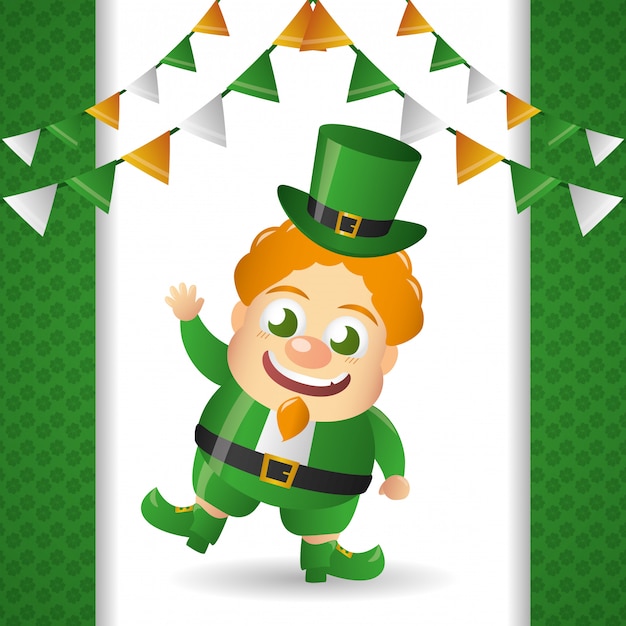 Irish Leprechaun with green hat, st patricks day 