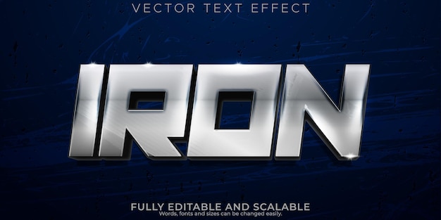 Free Vector iron text effect editable metallic and shiny text style