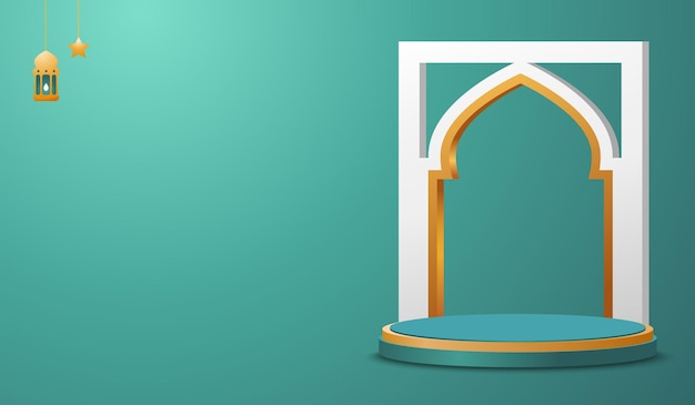 Free Vector islamic 3d ramadan sales podium