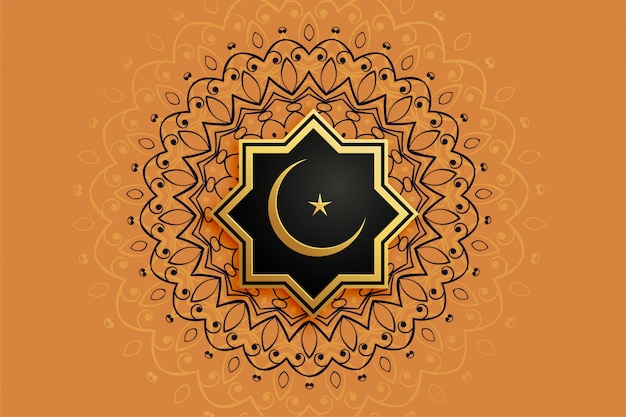 Free Vector islamic decorative eid moon and star