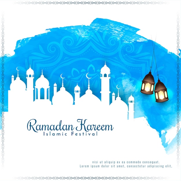 Islamic holy month Ramadan Kareem festival background design vector