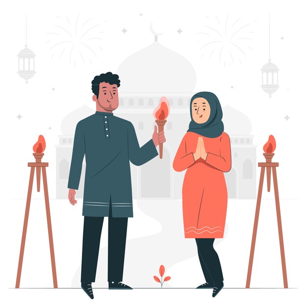 Islamic new year concept illustration