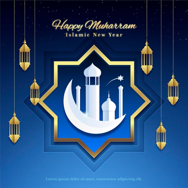 Islamic new year in paper style