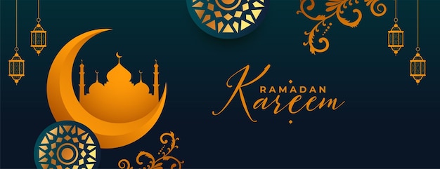 Islamic ramadan kareem decorative banner for eid festival