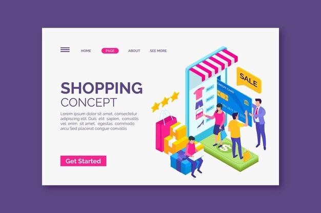 Ismoetric shopping online landing page design