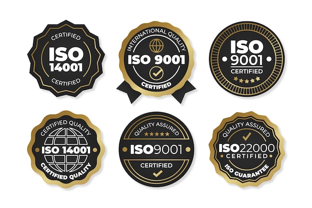 Iso certification badge collection