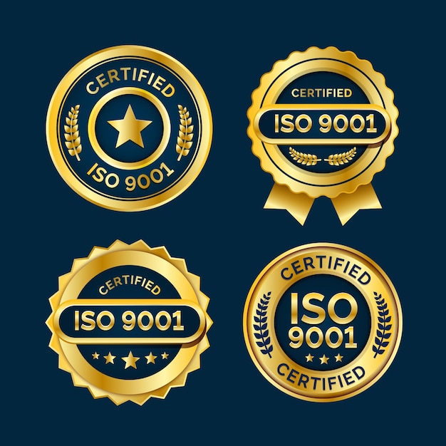 Free Vector iso certification badge collection