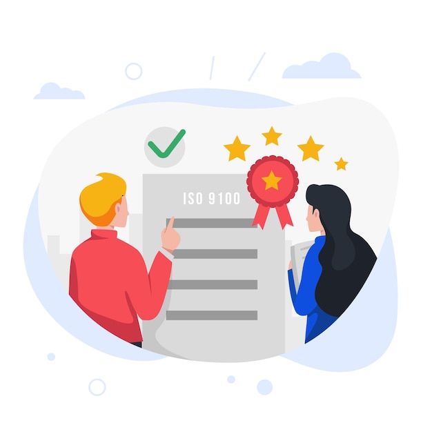 Free vector iso certification illustration