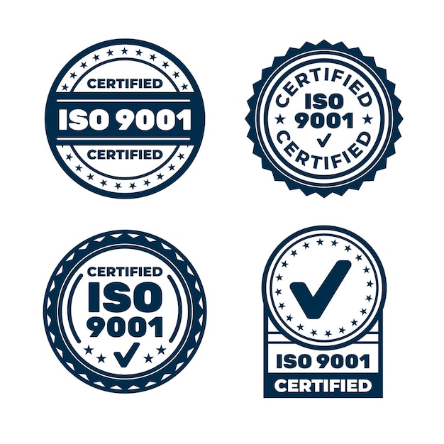 Free Vector iso certification stamp collection