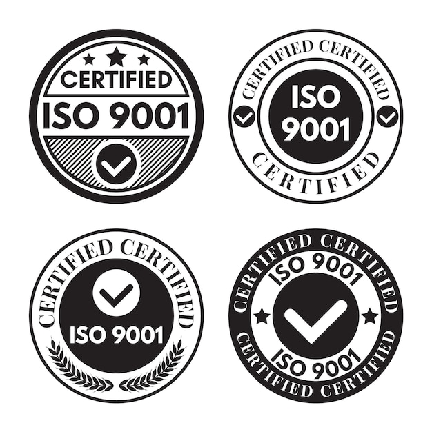 Free Vector iso certification stamp collection