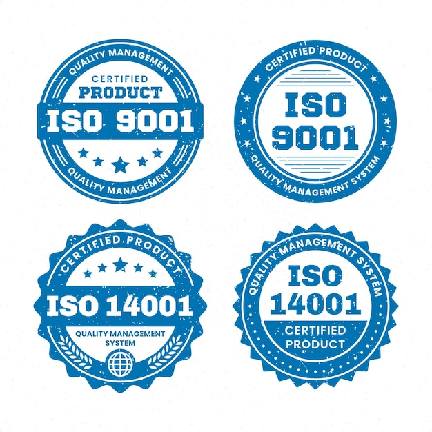 Free Vector iso certification stamp collection