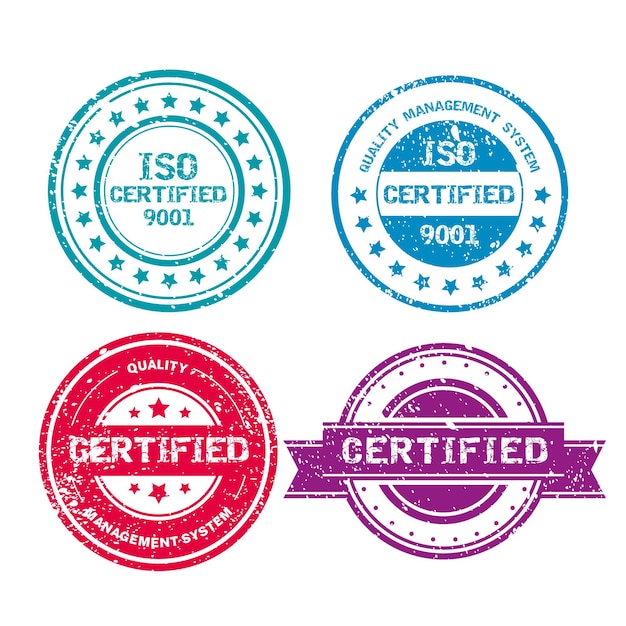 Free vector iso certification stamp collection