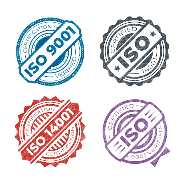 Free Vector iso certification stamp collection