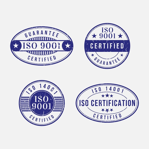 Free Vector iso certification stamp pack