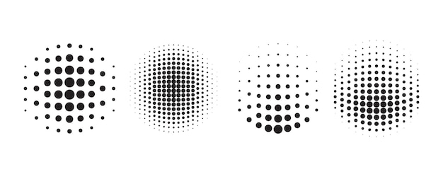 Free Vector isolate halftone circular classic collection