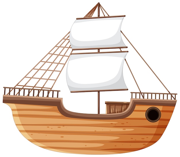 Free Vector isolated cartoon illustration of a wooden ship