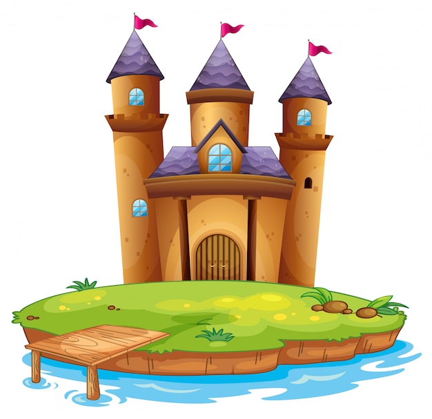 Free vector isolated castle on white background