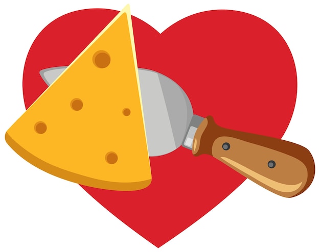 Free vector isolated cheese on heart