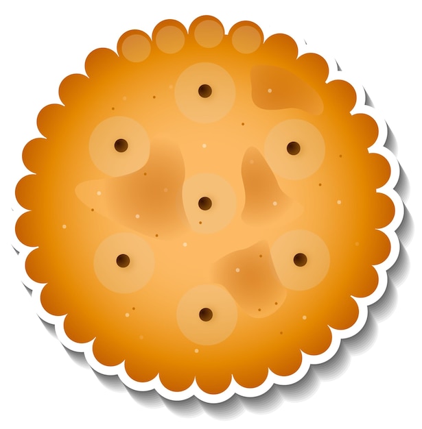 Free vector isolated cracker biscuit in cartoon style