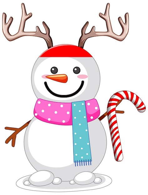 Free Vector isolated cute christmas snowman