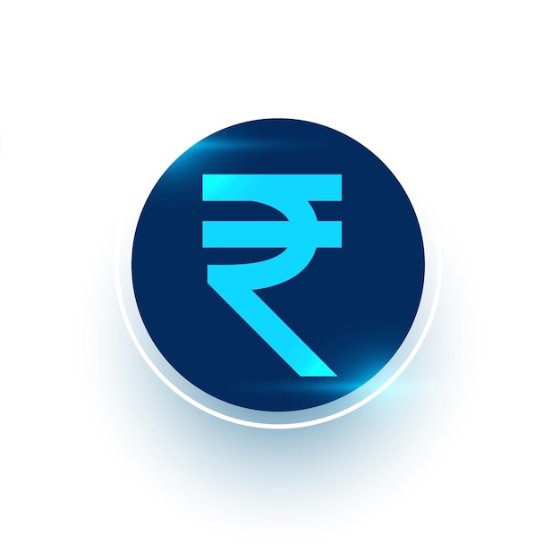 Free vector isolated digital currency inr indian rupee sign background