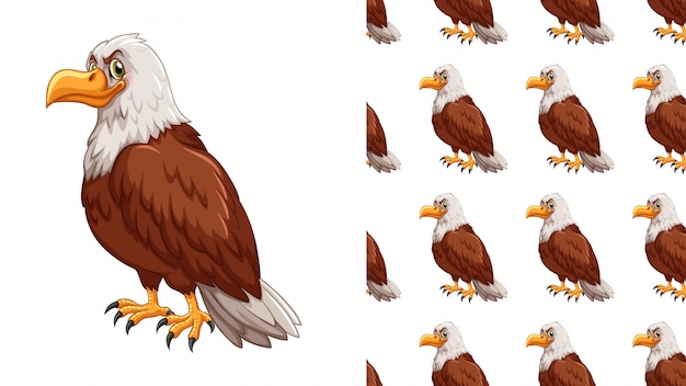 isolated eagle pattern cartoon