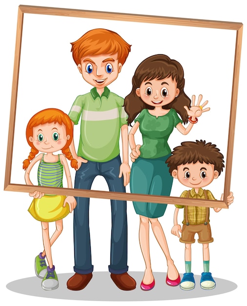 Isolated family picture with photo frame