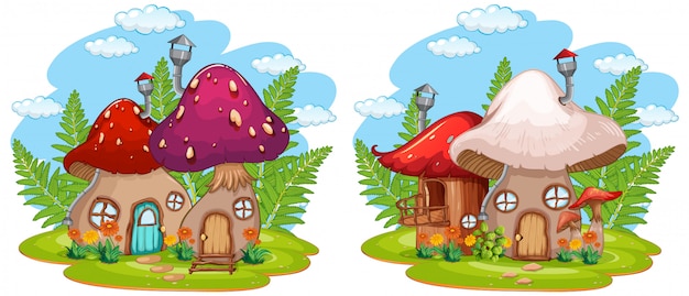 Free Vector isolated fantasy mushroom house